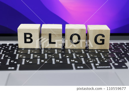 Laptop and BLOG front character Laptop and BLOG front character 110559677