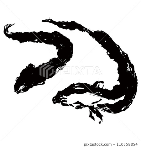 鰻魚剪影向量插畫素材 110559854