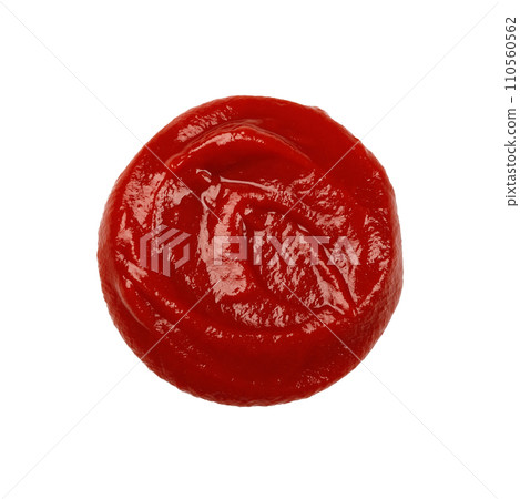 Wet stain of red tomato ketchup isolated 110560562