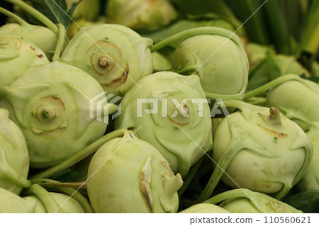 Fresh green kale turnip kohlrabi 110560621