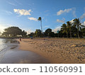 Tranquil Hawaiian beach at sunset 110560991