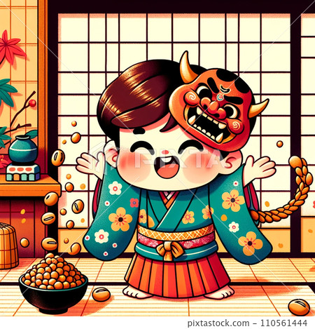 Setsubun with a cute girl 110561444