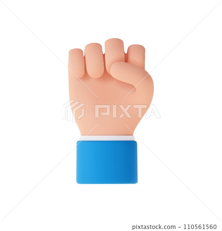 3d Cartoon character Hand fist up 3d Cartoon character Hand fist up 110561560