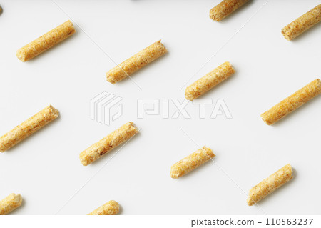 Wood pellets biofuel isolated on white background Wood pellets biofuel isolated on white background 110563237