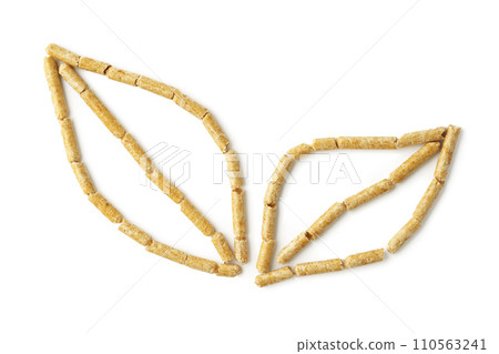 Wood pellets biofuel isolated on white background Wood pellets biofuel isolated on white background 110563241