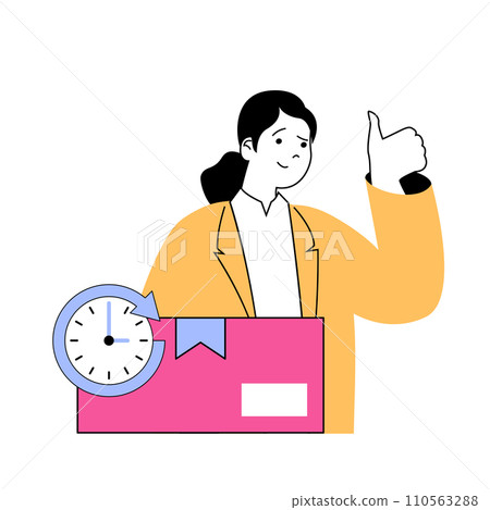 Mobile commerce concept with cartoon people in flat design for web. Vector illustration 110563288