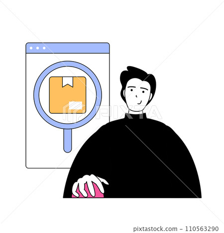 Mobile commerce concept with cartoon people in flat design for web. Vector illustration 110563290