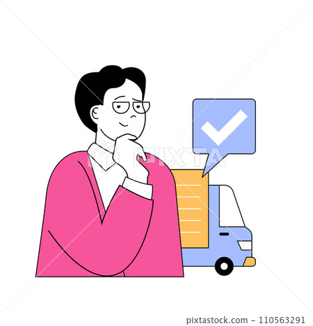 Mobile commerce concept with cartoon people in flat design for web. Vector illustration 110563291