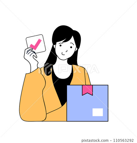Mobile commerce concept with cartoon people in flat design for web. Vector illustration 110563292