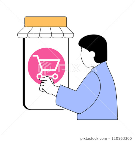 Mobile commerce concept with cartoon people in flat design for web. Vector illustration Mobile commerce concept with cartoon people in flat design for web. Vector illustration 110563300