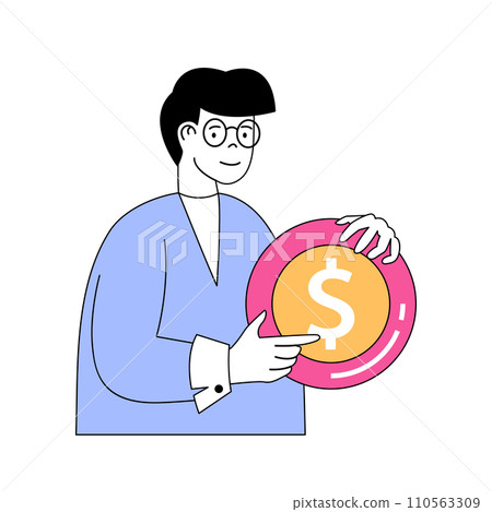 Mobile commerce concept with cartoon people in flat design for web. Vector illustration Mobile commerce concept with cartoon people in flat design for web. Vector illustration 110563309