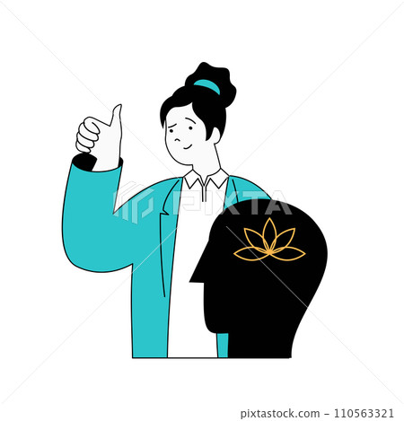 Mental health concept with cartoon people in flat design for web. Vector illustration 110563321