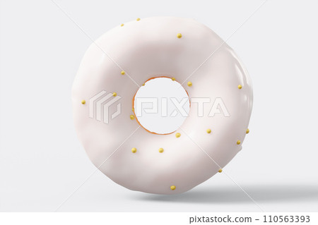 Chocolate glazed donut with sprinkles on a white background Chocolate glazed donut with sprinkles on a white background 110563393