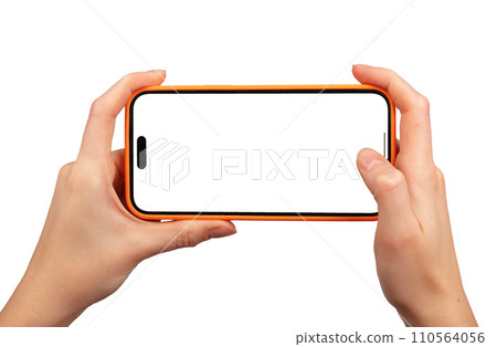Berlin Germany December 21 2023 Hand using mobile phone, screen mockup, iphone isolated on white Berlin Germany December 21 2023 Hand using mobile phone, screen mockup, iphone isolated on white 110564056