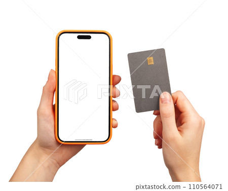 Berlin Germany December 21 2023 Mobile phone, iphone screen mockup, bank app, card isolated on white Berlin Germany December 21 2023 Mobile phone, iphone screen mockup, bank app, card isolated on white 110564071