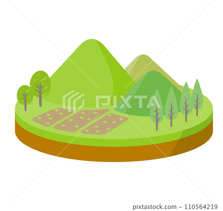 Fixed asset. land mountain forest. 110564219