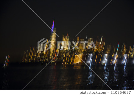 Long exposure lighting of Manhattan, NYC Long exposure lighting of Manhattan, NYC 110564657