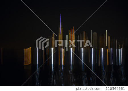 Long exposure lighting of Manhattan, NYC 110564661