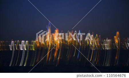 Abstract long exposure effect of Manhattan 110564676
