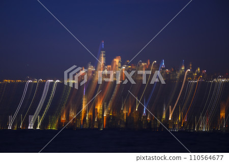 Abstract long exposure effect of Manhattan Abstract long exposure effect of Manhattan 110564677