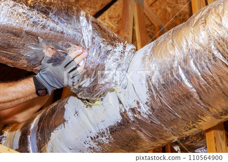 For construction of new home, installation of an HVAC system, ventilation system, air duct pipelines is required For construction of new home, installation of an HVAC system, ventilation system, air duct pipelines is required 110564900