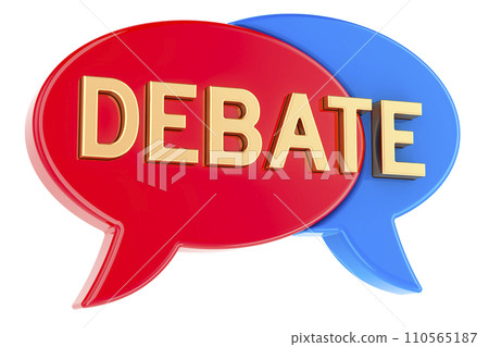 Debate, concept. 3D rendering Debate, concept. 3D rendering 110565187