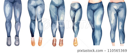 AI-generated content. Fatty female body parts. Fat women in jeans, isolated obese figures. Overeating problems, self love and body positive, vector elements AI-generated content. Fatty female body parts. Fat women in jeans, isolated obese figures. Overeating problems, self love and body positive, vector elements 110565369