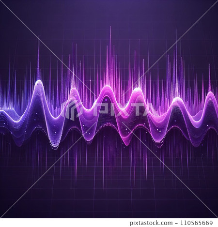 3d purple graph of sound wave on dark background 3d purple graph of sound wave on dark background 110565669