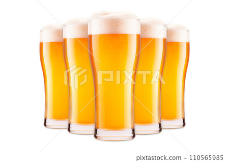 Set of Beer glasses on a white background. Mugs with drink like Ipa, Pale Ale, Pilsner, Porter or Stout Set of Beer glasses on a white background. Mugs with drink like Ipa, Pale Ale, Pilsner, Porter or Stout 110565985