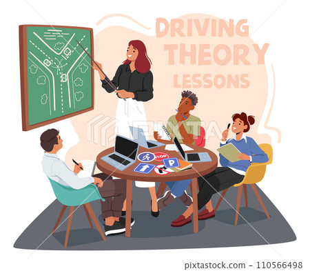 Characters In Driving School Grasp Road Rules, Defensive Driving Techniques, And Vehicle Control Skills Through Lessons 110566498