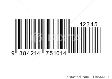 Barcode label template. Barcode icon. Visual data representation with product information isolated on white background. Vector graphic illustration Barcode label template. Barcode icon. Visual data representation with product information isolated on white background. Vector graphic illustration 110566695
