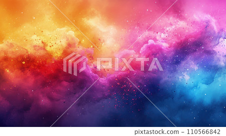 Splash of color paint, explosion of multicolored powder, abstract colorful background. Pattern of bright festive burst like in Holi festival. Concept of watercolor, explode, art Splash of color paint, explosion of multicolored powder, abstract colorful background. Pattern of bright festive burst like in Holi festival. Concept of watercolor, explode, art 110566842