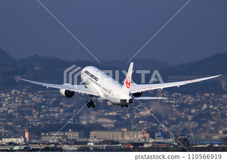 Osaka International Airport JAL Airplane Takeoff Ready Sky Park Osaka International Airport JAL Airplane Takeoff Ready Sky Park 110566919
