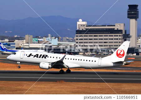 Osaka International Airport JAL Airplane Takeoff Ready Sky Park Osaka International Airport JAL Airplane Takeoff Ready Sky Park 110566951