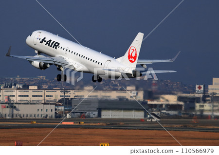 Osaka International Airport JAL Airplane Takeoff Ready Sky Park 110566979