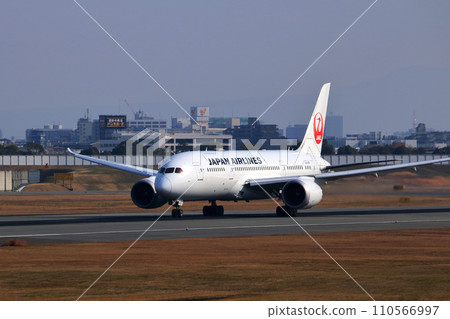 Osaka International Airport JAL Airplane Takeoff Ready Sky Park 110566997