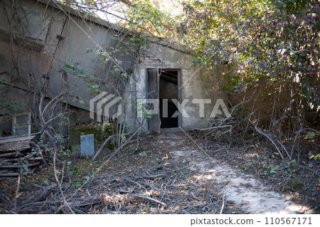 Abandoned industrial dilapidated buildings. Old mine. 110567171