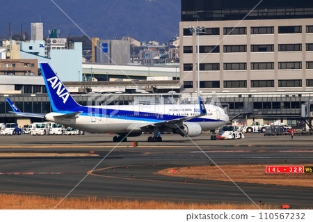 Osaka International Airport ANA Airplane Takeoff Ready Sky Park 110567232