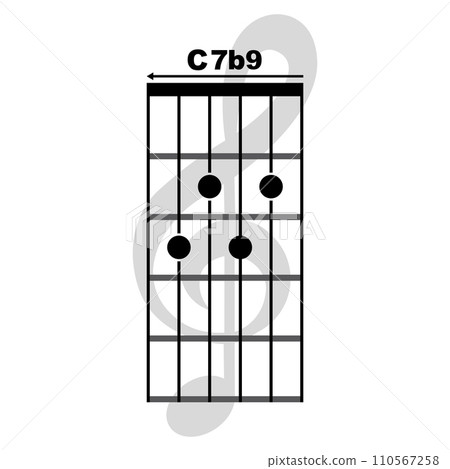 C7b9 guitar chord icon C7b9 guitar chord icon 110567258