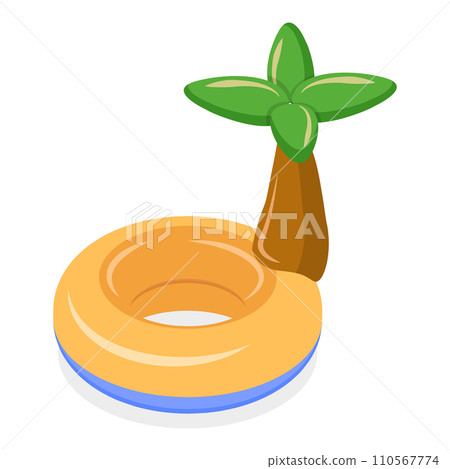 3D Isometric Flat Vector Set of Set Of Rubber Rings. Item 2 110567774