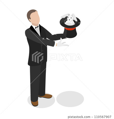 3D Isometric Flat Vector Set of Circus Characters. Item 3 110567907