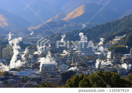 Hot spring town (from Beppu City Steam Observatory) 110567919