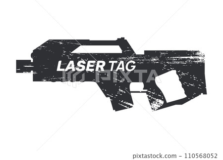 Laser tag gun game vector futuristic weapon logo texture background. Laser tag illustration. 110568052