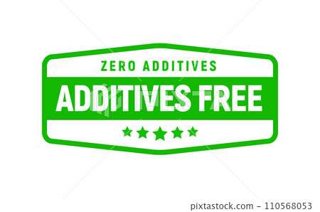 Preservative free badge logo icon stamp. Additives free icon green label sign. Preservative free badge logo icon stamp. Additives free icon green label sign. 110568053