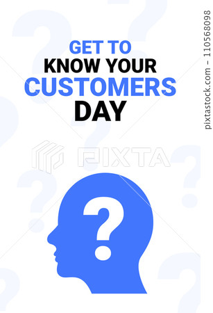 Know your customer day design business background. Know customer people banner concept template. 110568098