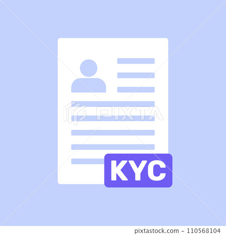 KYC identity vector document icon. Know your customer form symbol identification personal client KYC identity vector document icon. Know your customer form symbol identification personal client 110568104
