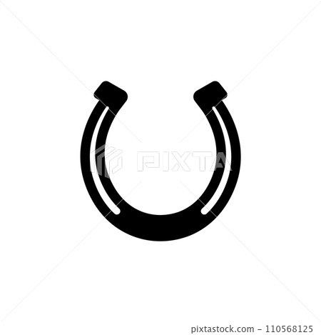 Horseshoe vector icon silhouette lucky design. Horse shoe western design symbol farm isolated logo. 110568125