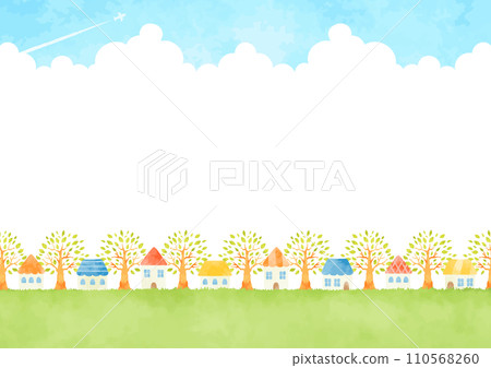Green townscape illustration 110568260