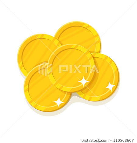 Gold coins cartoon style isolated 110568607