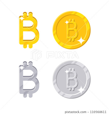 Gold and silver bitcoins 110568611